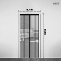 Classic Mosquito Net for Door Polyester Magnetic Curtain Auto Closing Insect Screen for All Door Types with Self Adhesive Hook Tape(210X110cm,Brown)