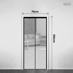 Classic Mosquito Net for Door Polyester Magnetic Curtain Auto Closing Insect Screen for All Door Types with Self Adhesive Hook Tape(185X75cm,Brown)