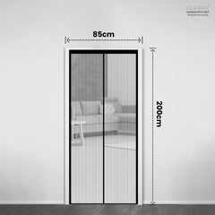 Classic Mosquito Net for Door Polyester Magnetic Curtain Auto Closing Insect Screen for All Door Types with Self Adhesive Hook Tape(200X85cm,Ivory)